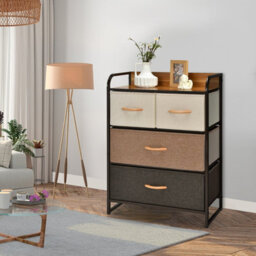 Costway Chest Of Drawer With 4 Foldable Drawers Storage Tower - thumbnail 6