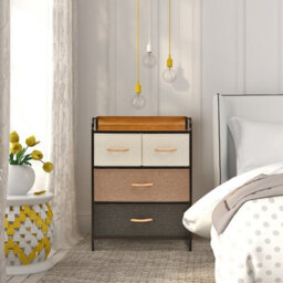 Costway Chest Of Drawer With 4 Foldable Drawers Storage Tower - thumbnail 7