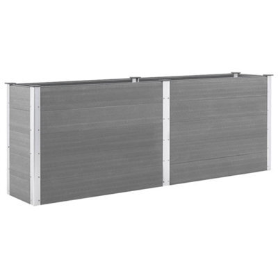 Berkfield Modern Garden Raised Bed 250X50X91 Cm Wpc Grey - image 1