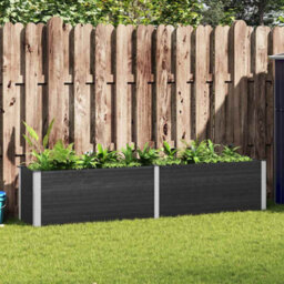 Berkfield Modern Garden Raised Bed 250X50X91 Cm Wpc Grey - thumbnail 2
