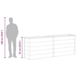 Berkfield Modern Garden Raised Bed 250X50X91 Cm Wpc Grey - thumbnail 8