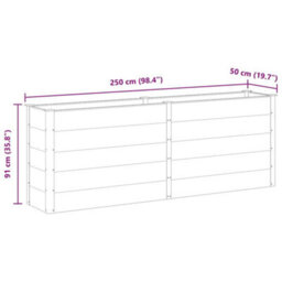 Berkfield Modern Garden Raised Bed 250X50X91 Cm Wpc Grey - thumbnail 7