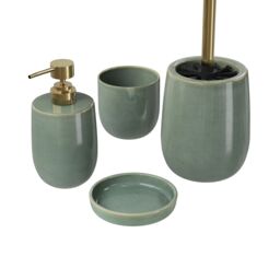GoodHome Boann Gloss Green Reactive Glaze Effect Ceramic Soap Dish - thumbnail 3