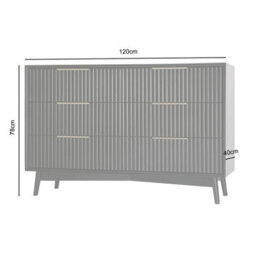 Monza 6 Chest Of Drawer With Fluted Front Black - thumbnail 9