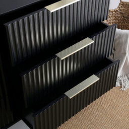 Monza 6 Chest Of Drawer With Fluted Front Black - thumbnail 5