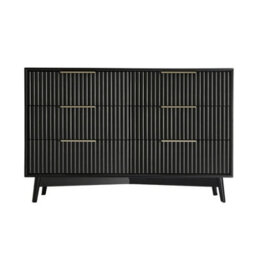 Monza 6 Chest Of Drawer With Fluted Front Black - thumbnail 6