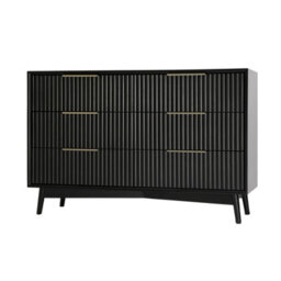 Monza 6 Chest Of Drawer With Fluted Front Black - thumbnail 7