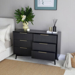 Monza 6 Chest Of Drawer With Fluted Front Black - thumbnail 3