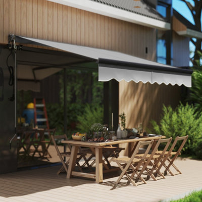 Outsunny 2.5 X 2M Electric Retractable Awning W/ Aluminium Frame Dark Grey - image 1