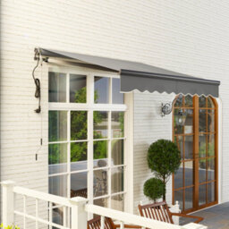 Outsunny 2.5 X 2M Electric Retractable Awning W/ Aluminium Frame Dark Grey - thumbnail 9