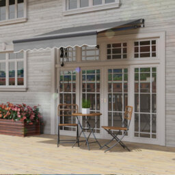 Outsunny 2.5 X 2M Electric Retractable Awning W/ Aluminium Frame Dark Grey - thumbnail 8