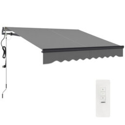 Outsunny 2.5 X 2M Electric Retractable Awning W/ Aluminium Frame Dark Grey - thumbnail 2