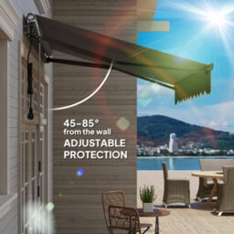 Outsunny 2.5 X 2M Electric Retractable Awning W/ Aluminium Frame Dark Grey - thumbnail 6
