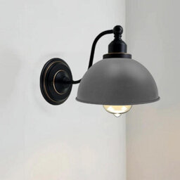 Grey Retro Wall Sconce Ledsone Vintage Metal Shade E27 Indoorwall Light For Living Room, Bedroom, Dining Room Fixture. - thumbnail 4