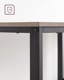 Songmics Industrial Computer Desk, Office And Living Room Work Table With Steel Frame And 2 Shelves, Heather Greige And Ink Black - thumbnail 6