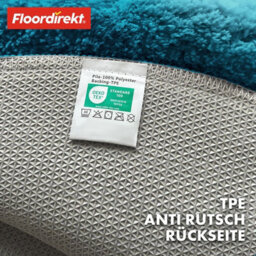 Floordirekt Sky Round Microfibre Bath Mat Soft 30mm Pile Non Slip Washable Bathroom Rug Turquoise 95 X 95 X 3 Cm - thumbnail 4