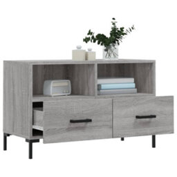 Berkfield Sturdy Tv Cabinet Grey Sonoma 80X36X50 Cm Engineered Wood - thumbnail 4
