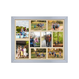 AK Frames 20X16 Silver Classic Multi Photo Frame With Ivory Mount - Holds 9 Apertures (2X) 7X5, (7X) 6X4 Photos - thumbnail 1