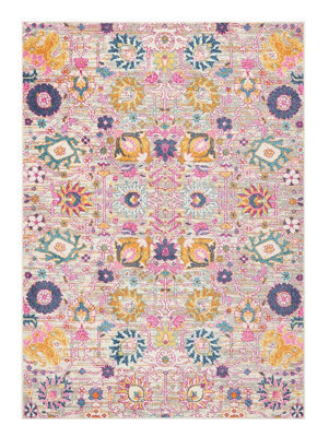 Silver Rug, Abstract Floral Rug, Stain-Resistant Rug, Silver Traditional Rug For Livingroom, & Diningroom-201Cm X 290Cm - image 1