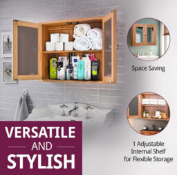Hallowood Furniture Waverly Oak Two Door Bathroom Cabinet - thumbnail 5