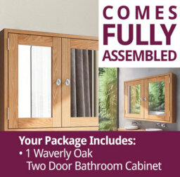 Hallowood Furniture Waverly Oak Two Door Bathroom Cabinet - thumbnail 7