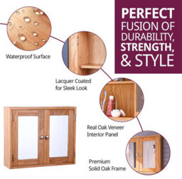 Hallowood Furniture Waverly Oak Two Door Bathroom Cabinet - thumbnail 2