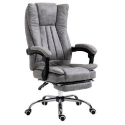 Vinsetto Executive Office Chair Computer Desk Chair For Home W/ Footrest, Grey - thumbnail 2