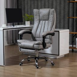Vinsetto Executive Office Chair Computer Desk Chair For Home W/ Footrest, Grey - thumbnail 1
