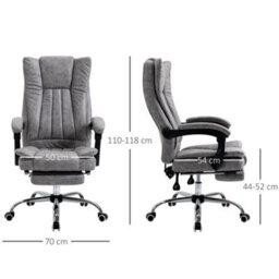 Vinsetto Executive Office Chair Computer Desk Chair For Home W/ Footrest, Grey - thumbnail 3