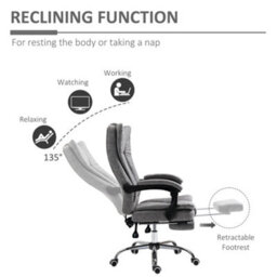 Vinsetto Executive Office Chair Computer Desk Chair For Home W/ Footrest, Grey - thumbnail 5
