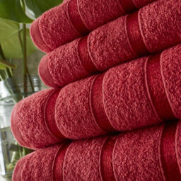Smart Living Luxury 100% Cotton 8 Piece Super Soft Bathroom Towel Bale Set - Red - thumbnail 6