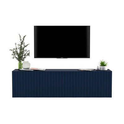 Heze Furniture Elpis Glamour Wall-Mounted Tv Cabinet With Storage 150 Cm - Navy Matt - image 1
