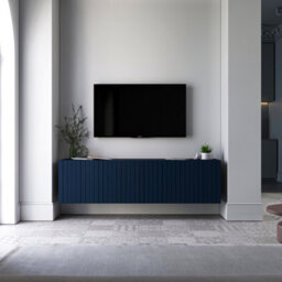 Heze Furniture Elpis Glamour Wall-Mounted Tv Cabinet With Storage 150 Cm - Navy Matt - thumbnail 2
