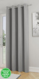 Enhanced Living Nightfall Plain Supersoft Grey Thermal Blockout (Single) Eyelet Door Curtain - 66 X 84 Inch (168 X 214Cm) - thumbnail 1