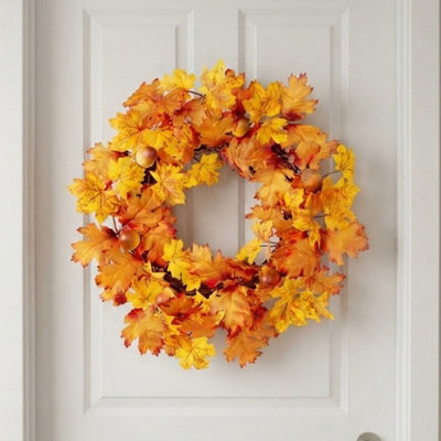 Garden Greatness Harvest Autumn Leaf And Acorn Wreath - image 1