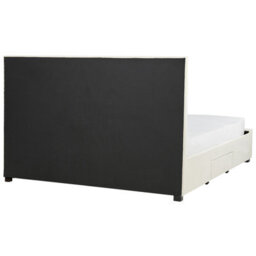 Beliani Bed With Storage Drawers Velvet Lievin 180 X 200 Cm (Eu Super King) Light Beige - thumbnail 8