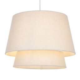 First Choice Lighting Ambra - Two Tier Natural Linen Easy Fit Pendant Shade - thumbnail 2