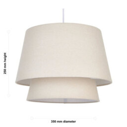 First Choice Lighting Ambra - Two Tier Natural Linen Easy Fit Pendant Shade - thumbnail 7