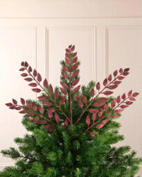WeRChristmas 73 Cm Burgundy Glitter Leaf Christmas Decoration Spray - thumbnail 3