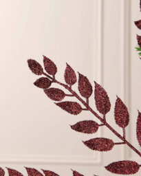 WeRChristmas 73 Cm Burgundy Glitter Leaf Christmas Decoration Spray - thumbnail 5