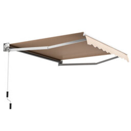 Costway Retractable Awning Aluminum Patio Sun Shade W/ Crank Handle-Beige - thumbnail 2