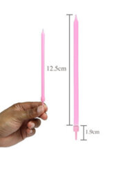 Henbrandt Pack Of 12 Pastel Party Tall Candles With Holders (12.5Cm) - thumbnail 3