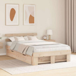 Berkfield Modern With Headboard With Drawer Brown 120 X 200 Cm Solid Pine Wood - thumbnail 2