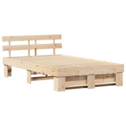 Berkfield Modern With Headboard With Drawer Brown 120 X 200 Cm Solid Pine Wood - thumbnail 7