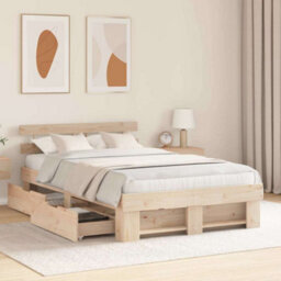 Berkfield Modern With Headboard With Drawer Brown 120 X 200 Cm Solid Pine Wood - thumbnail 4