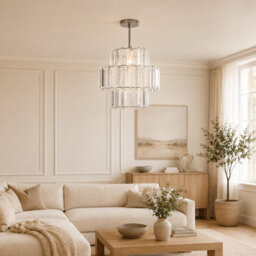 3 Tier Clear Crystal Pendant Lampshade, Modern Chandelier Style Ceiling Light Shade - thumbnail 3