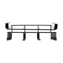 Living And Home Black Under Cabinet Storage Rack Cutting Board Holder With 12 Hooks And 2 Bars, 26Cm (W) X 25Cm (D) X 8.5Cm (H) - thumbnail 6