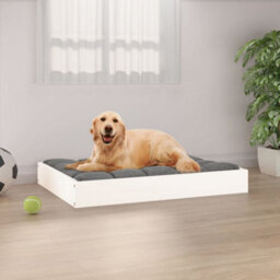 Vidaxl Dog Bed White 71,5X54X9 Cm Solid Wood Pine