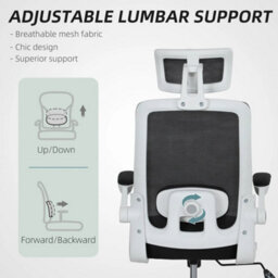 Executive Mesh Office Chair With Headrest, Lumbar Support, Black - thumbnail 5