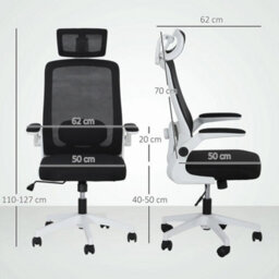 Executive Mesh Office Chair With Headrest, Lumbar Support, Black - thumbnail 2